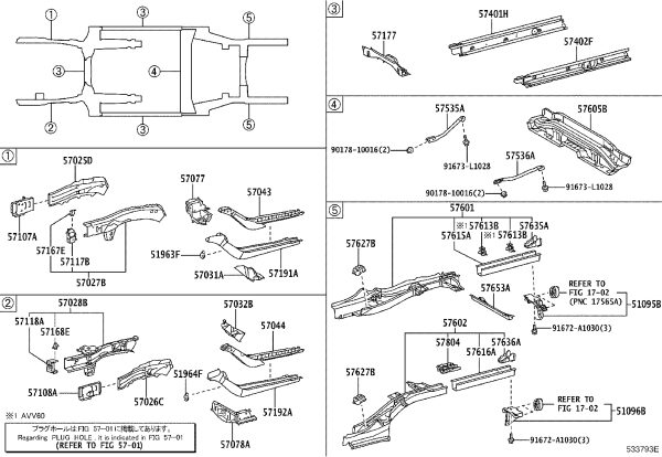 Bolt 91672-A1030 for Toyota Avalon