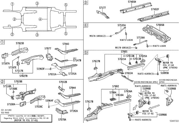 Front Side Member Outer Plate 57025-33020 for Toyota Camry