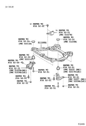 Genuine Toyota Crossmember 51100-08091 for Toyota Sienna