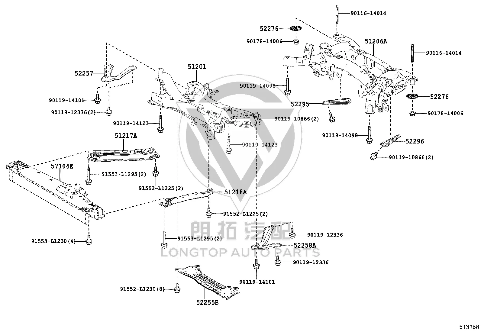 Front Left Radiator Support 51108-42020 for Toyota Harrier