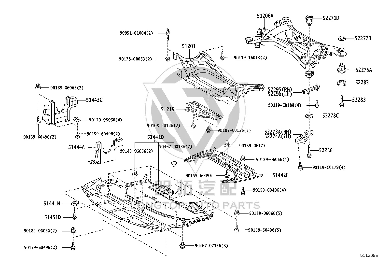 Engine Lower Guard Plate Front 51410-0P010 for Toyota Reiz