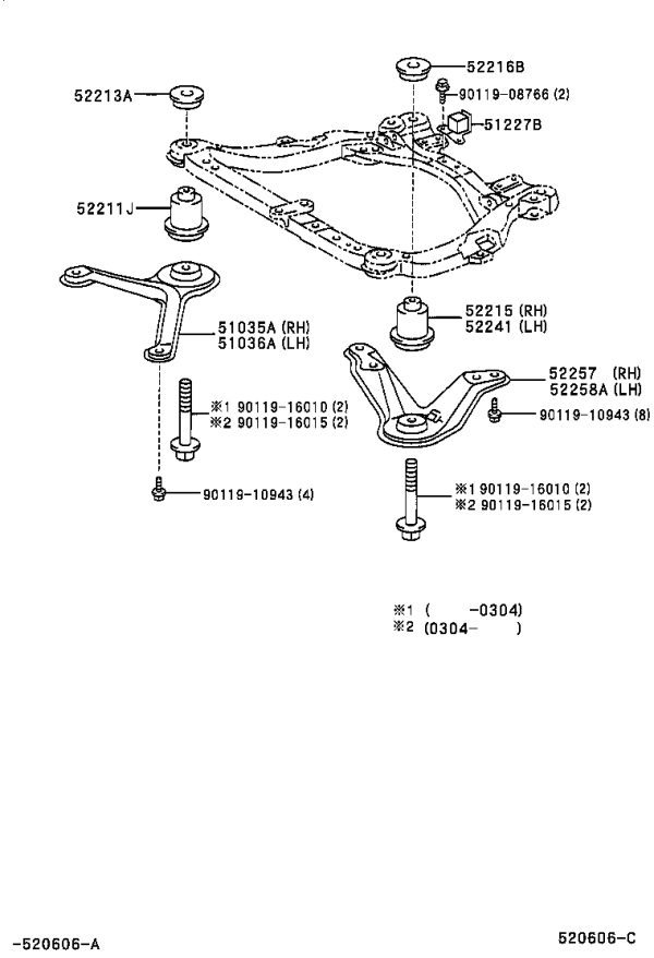 Front Suspension Crossmember Dynamic Damper 51227-28040 for Toyota Previa