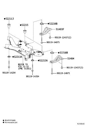 Front Subframe Bushing 52211-58020 for Toyota Alphard