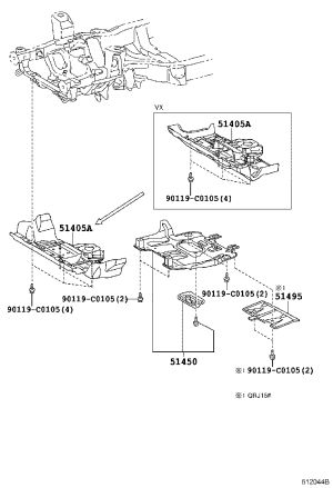 Engine Undercover (Rear) 51495-0G010 for Toyota Land Cruiser Prado