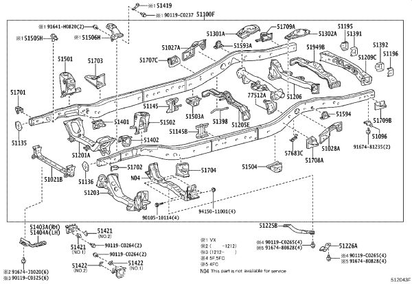 Frame Fender Seal Bracket 51419-0G010 for Toyota Land Cruiser Prado