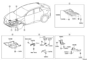 Front compartment lower cover 51441-46010 for Lexus RZ450E