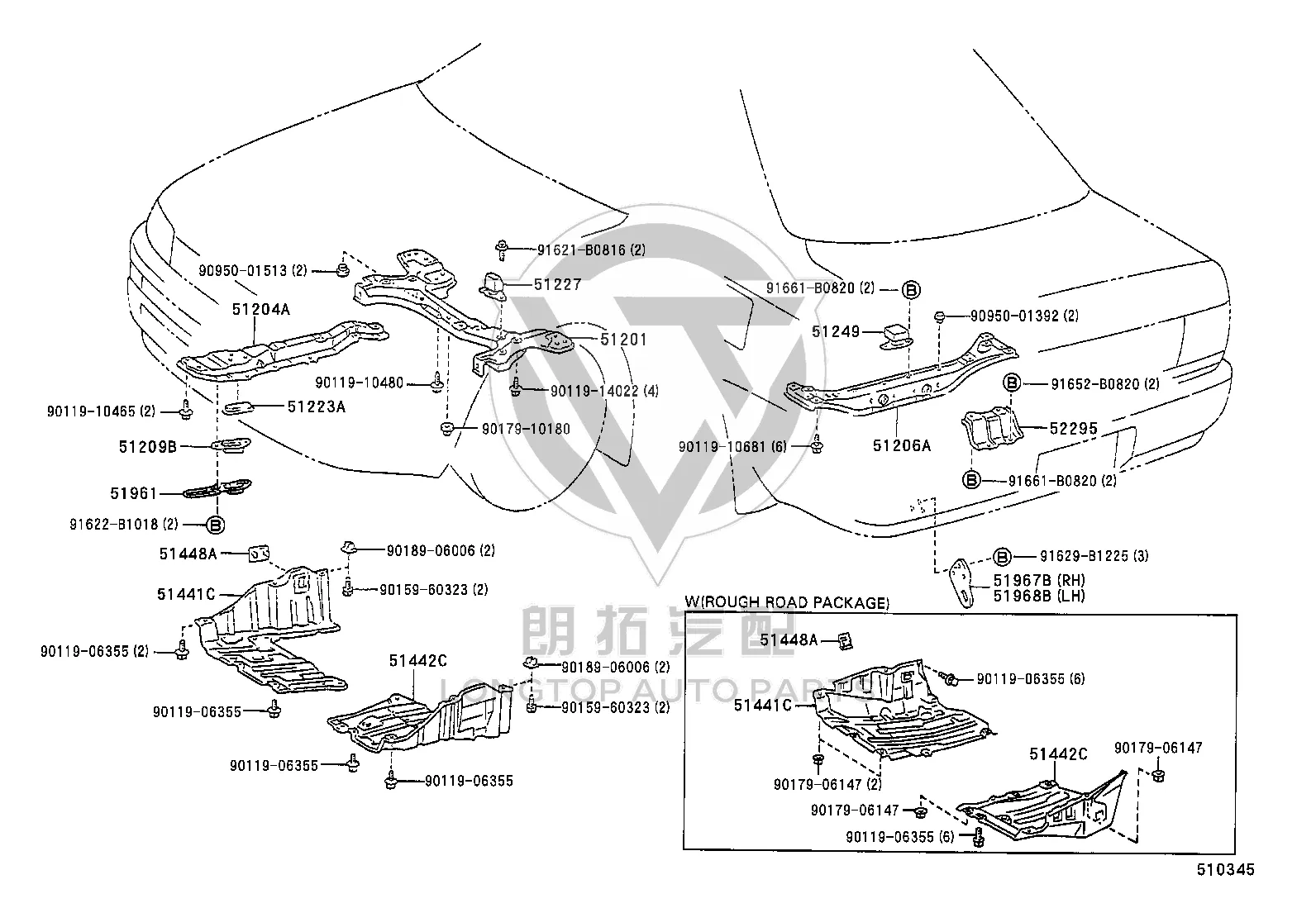 Left Engine Under Cover 51442-12080 for Toyota Corolla