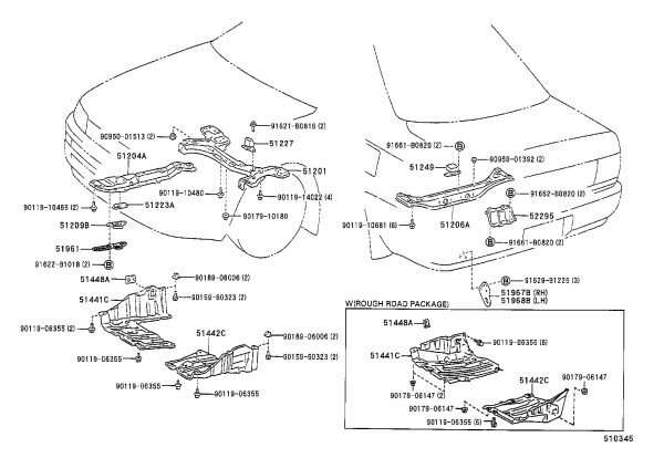 Left Engine Under Cover 51442-12080 for Toyota Corolla