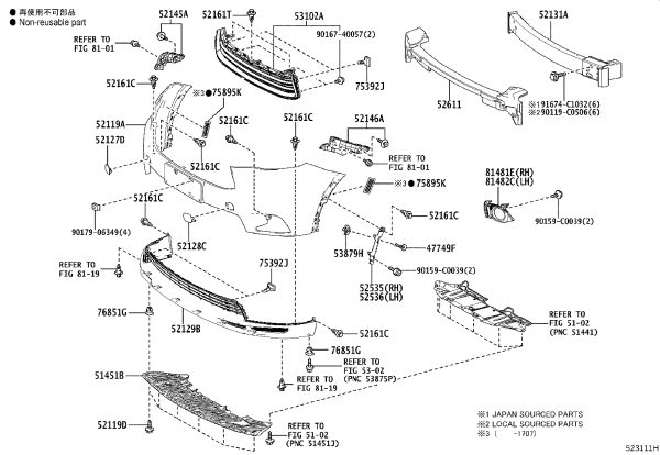 Front Bumper Bracket Left 52146-0E070 for Toyota Highlander