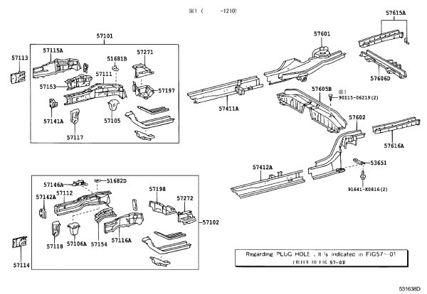 Rear Shock Absorber Mounting Crossmember 57606-02120 for Toyota Corolla