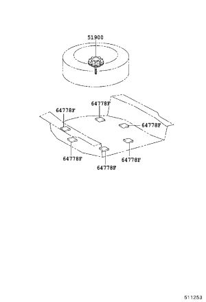 Spare Wheel Retaining Screw 51900-0N010 for Toyota Crown