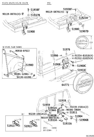Spare Tire Rack Assembly 51900-60270 for Toyota Land Cruiser