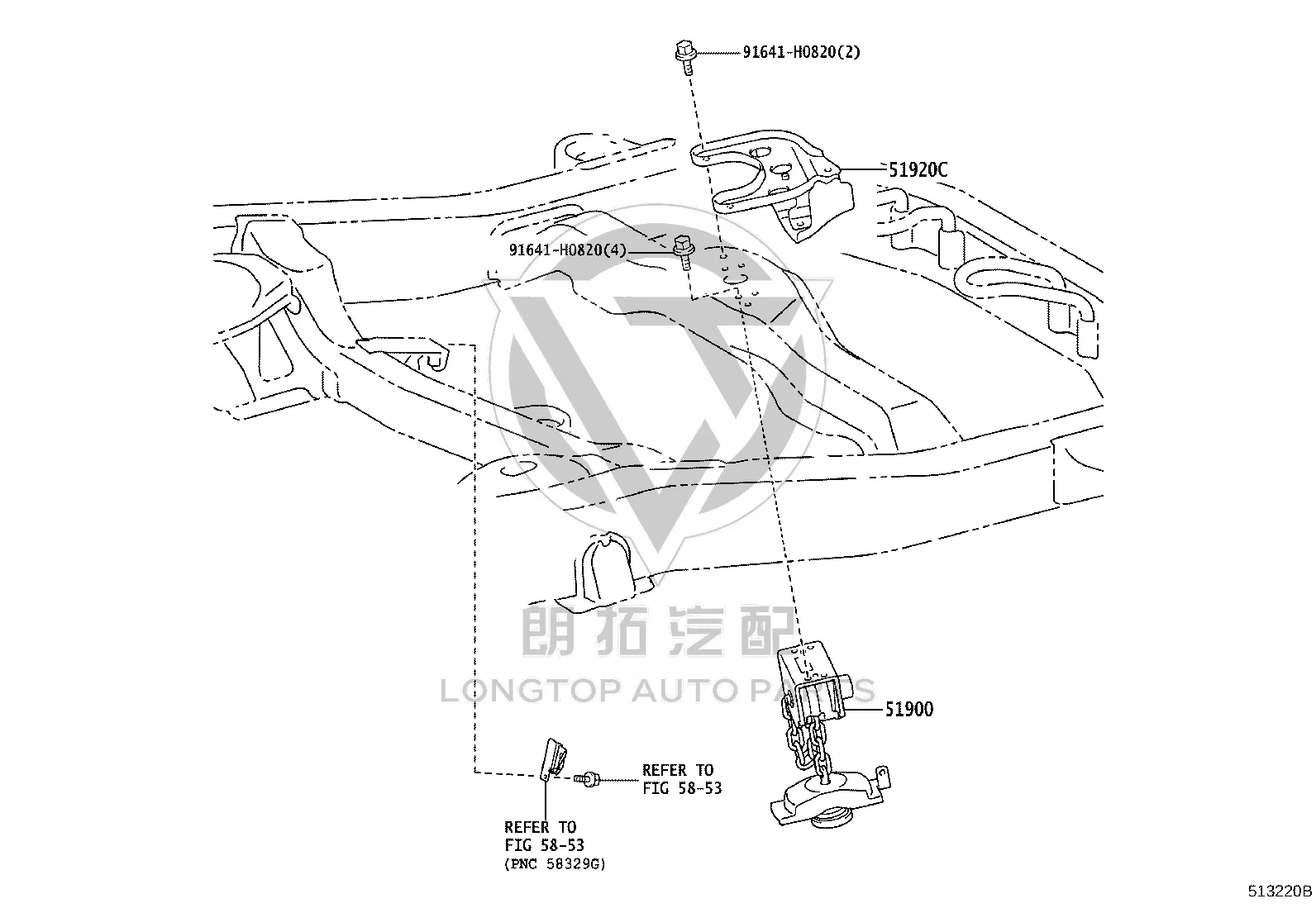 Spare Tire Rack Assembly 51900-60333 for Toyota Land Cruiser Prado
