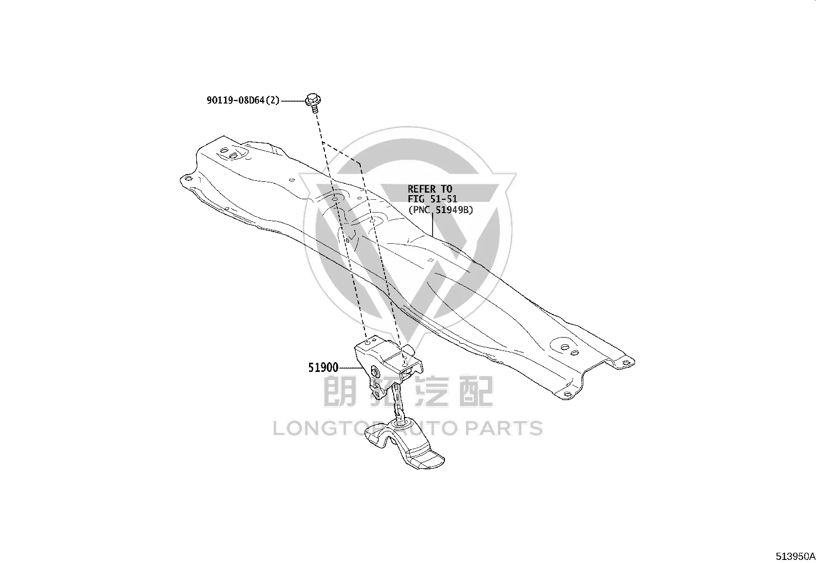Spare Tire Carrier 51900-60360 for Toyota LAND CRUISER