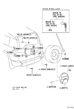 Spare Tire Carrier 51908-35040 for Toyota FJ Cruiser