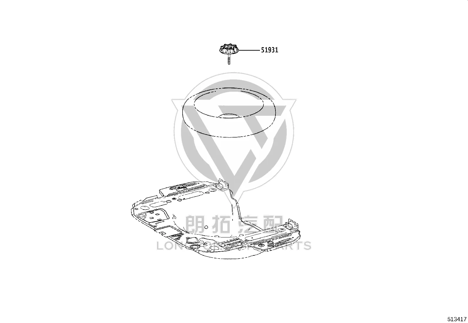 Spare Wheel Retaining Screw 51931-47020 for Toyota Comfort