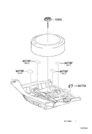 Spare Tire Mounting Screw 51931-53050 for Lexus ES350