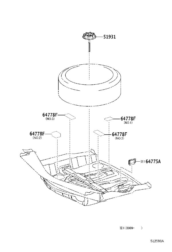 Spare Tire Mounting Screw 51931-53050 for Lexus ES350
