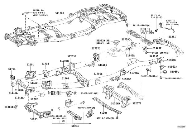 Spare Tire Carrier Bracket 51941-60090 for Toyota Land Cruiser