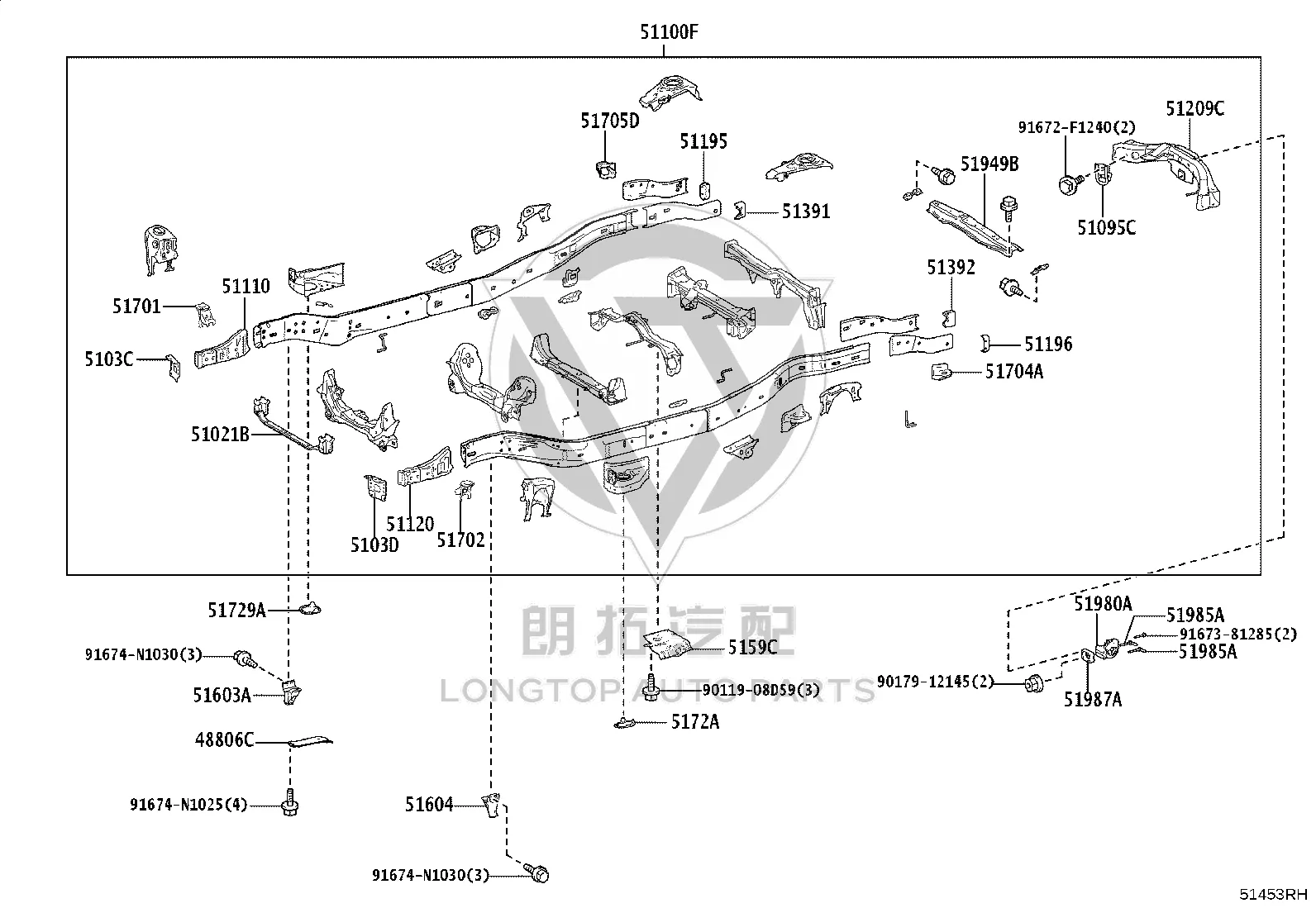 Rear Tow Hook 51980-60012 for Toyota Land Cruiser