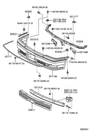Front Bumper Molding 52711-30180 for Toyota Crown