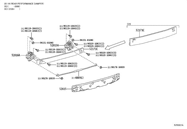 Rear Bumper Foam 52615-46020 for Lexus RZ450E