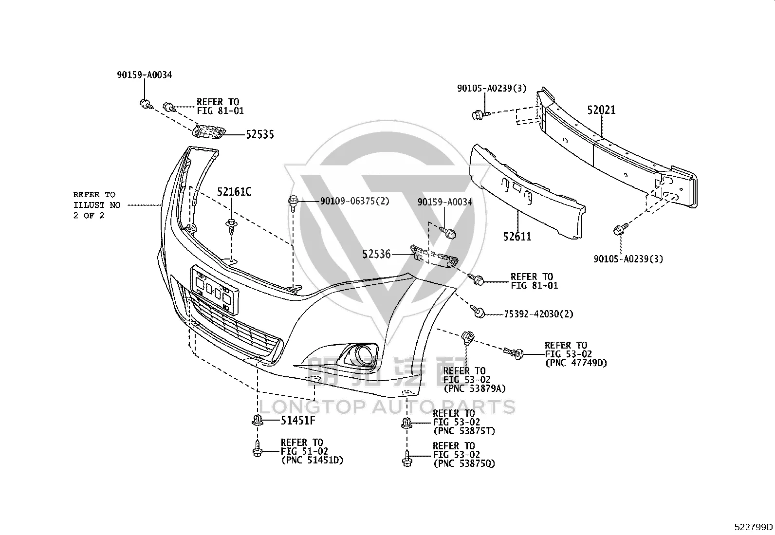 Front Bumper Reinforcement 52021-06041 for Toyota Venza