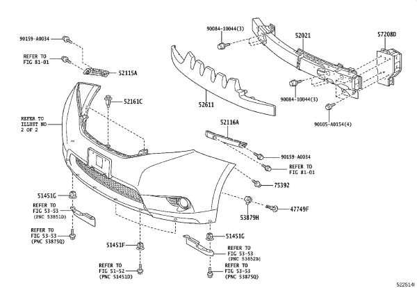 Front Bumper Foam 52611-08050 for Toyota Sienna