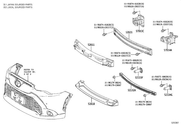 Front Bumper Foam 52611-0A050 for Toyota Corolla Cross