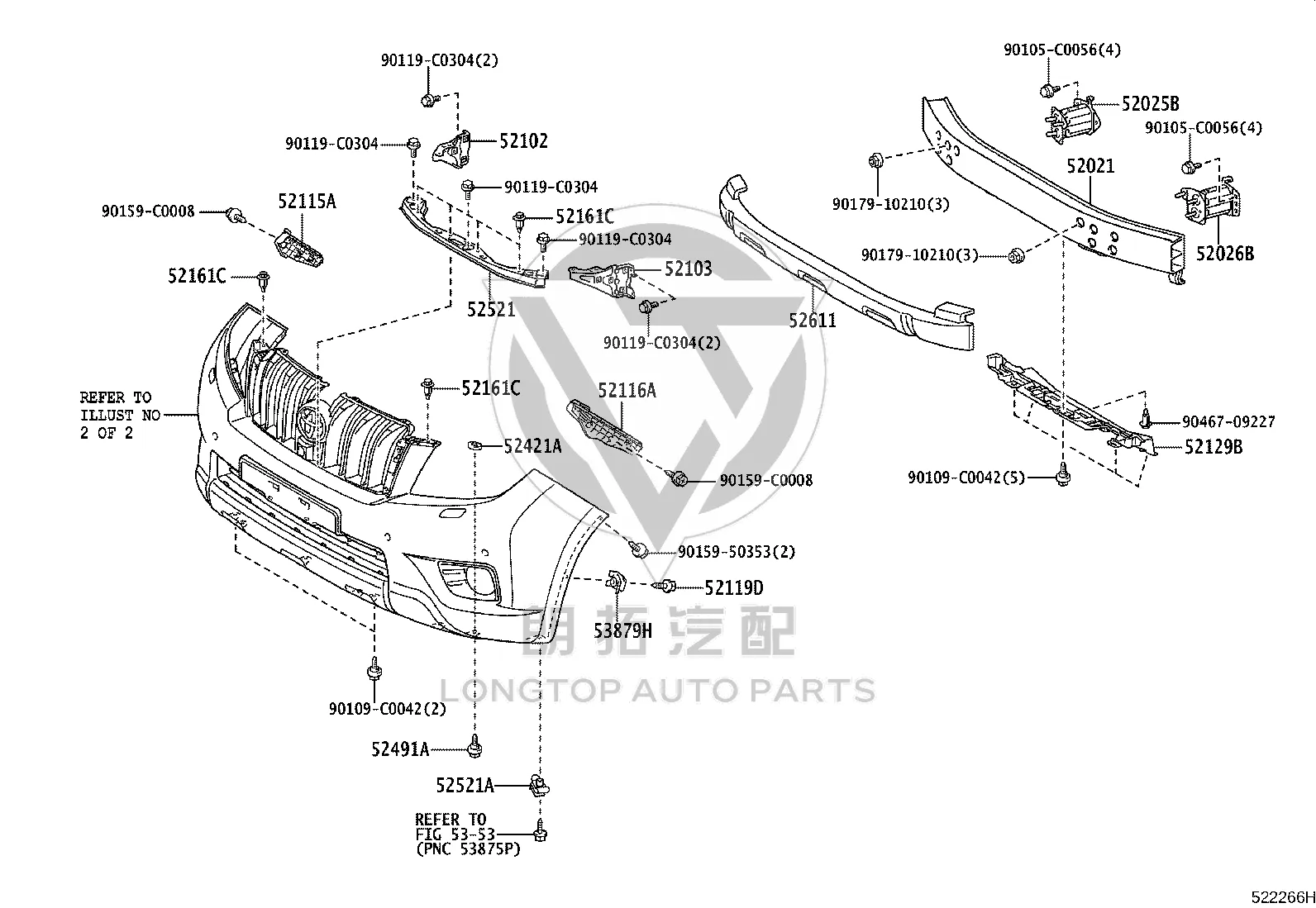 Front Bumper Bracket 52506-0G010 for Toyota Land Cruiser Prado