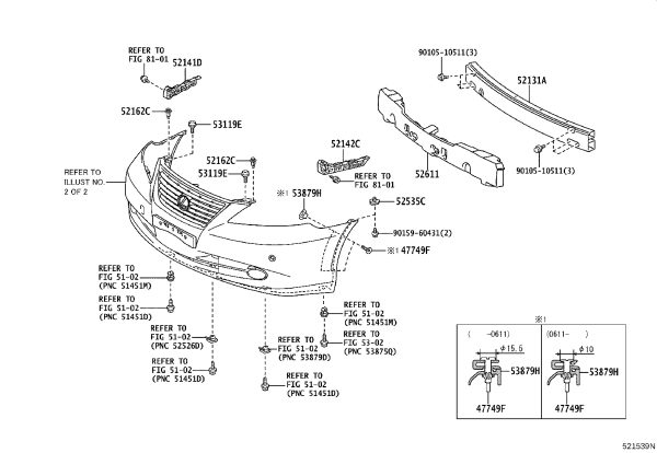 Front Bumper Frame 52021-33160 for Lexus ES240