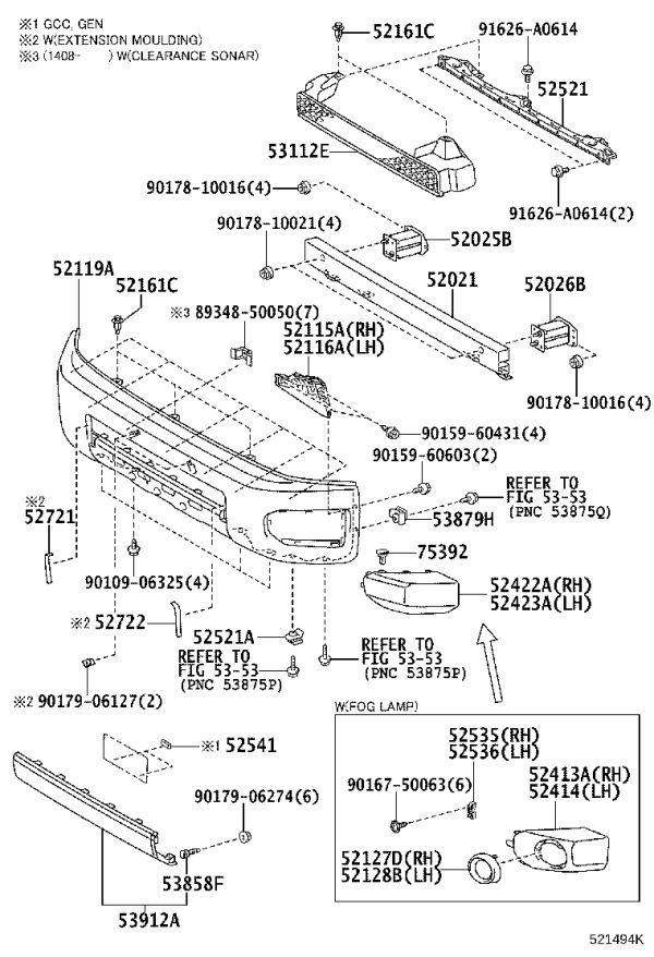 Front Bumper Skin 52119-35071 for Toyota FJ Cruiser