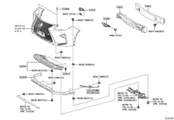 Front Bumper Side Bracket 52116-48100 for Lexus RX Series