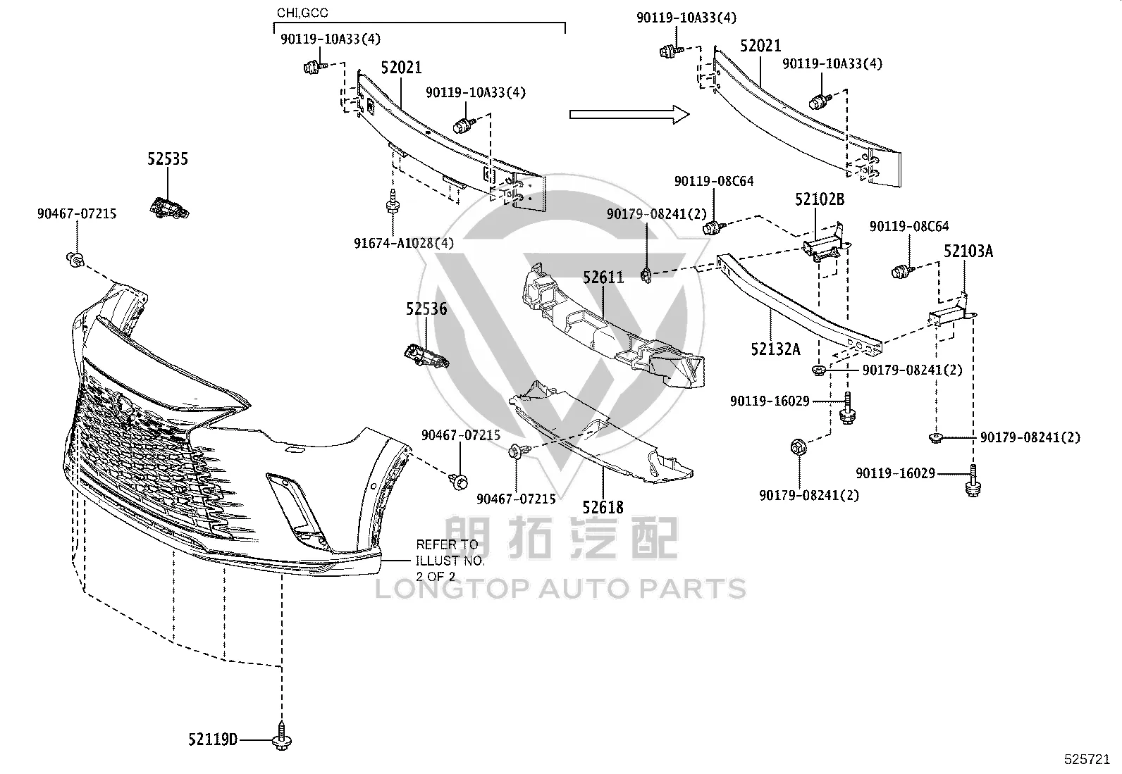 Front Bumper Left Extension 52103-48010 for Lexus RX