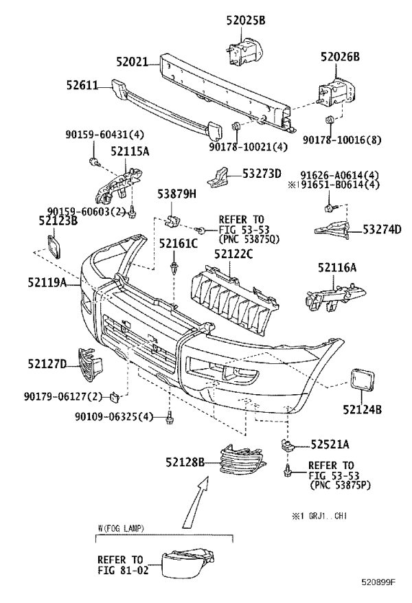 Front Bumper Bracket Upper Right 53273-60020 for Toyota Land Cruiser Prado