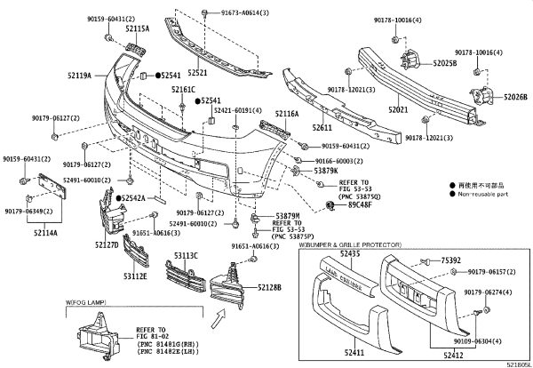 Front Bumper Foam 52611-60090 for Toyota Land Cruiser