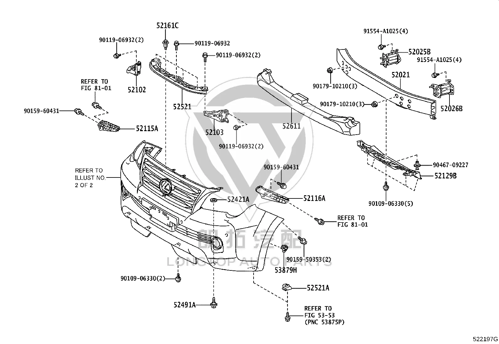 Front Bumper Bracket 52116-60210 for Lexus GX460