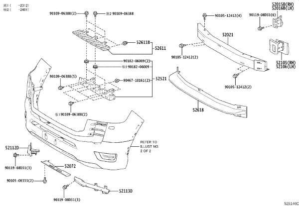 Front Bumper Left Bracket Sub-Assembly 52012-60020 for Toyota Land Cruiser