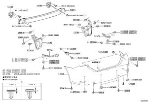 Rear Bumper Skin 52159-0Z943 for Toyota Corolla