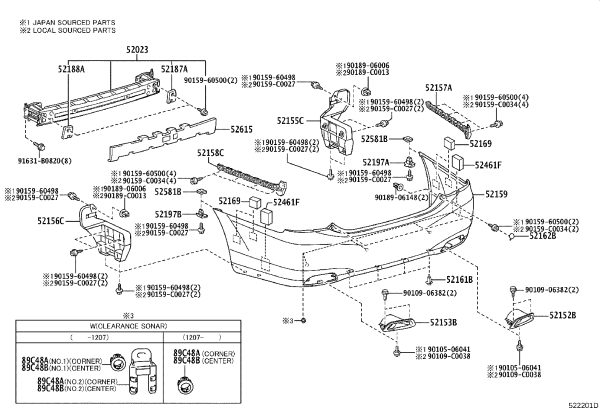 Rear Bumper Bracket Right 52157-0N030 for Toyota Crown