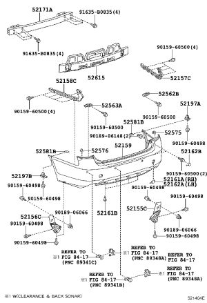 Rear Bumper Bracket 52157-30061 for Lexus GS