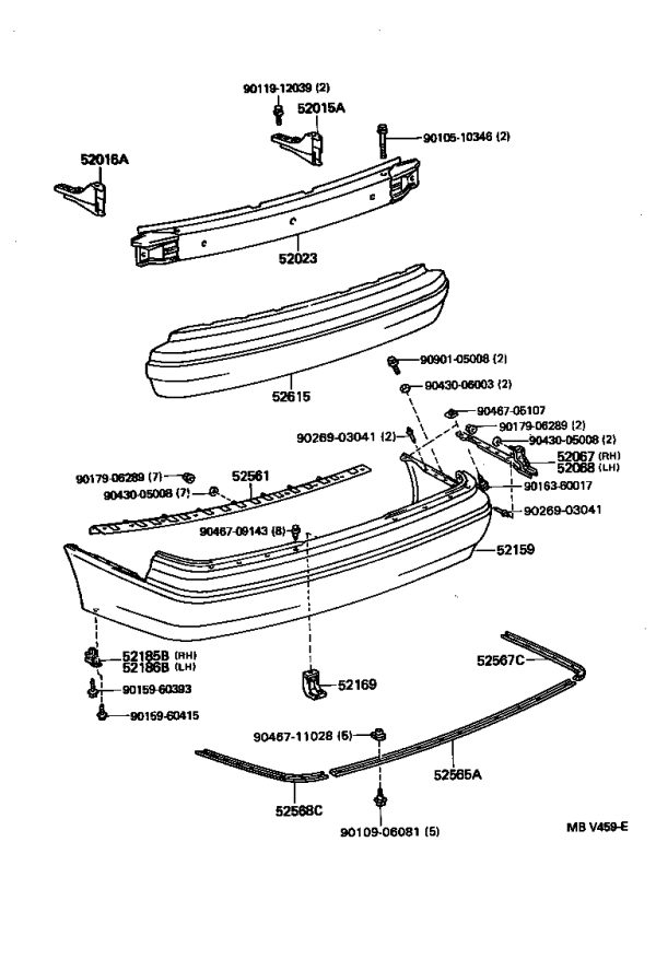 Rear Bumper Reinforcement 52023-3030 for Toyota WINDOM