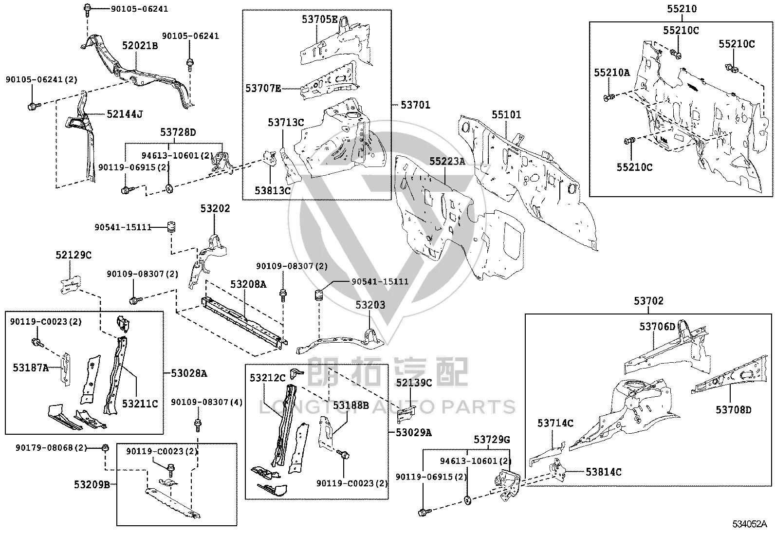 Left Headlight Mounting Bracket 53212-0R040 for Toyota RAV4