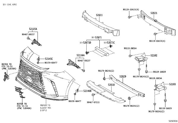 Front Bumper Foam Lower 52618-V2020 for Lexus LM