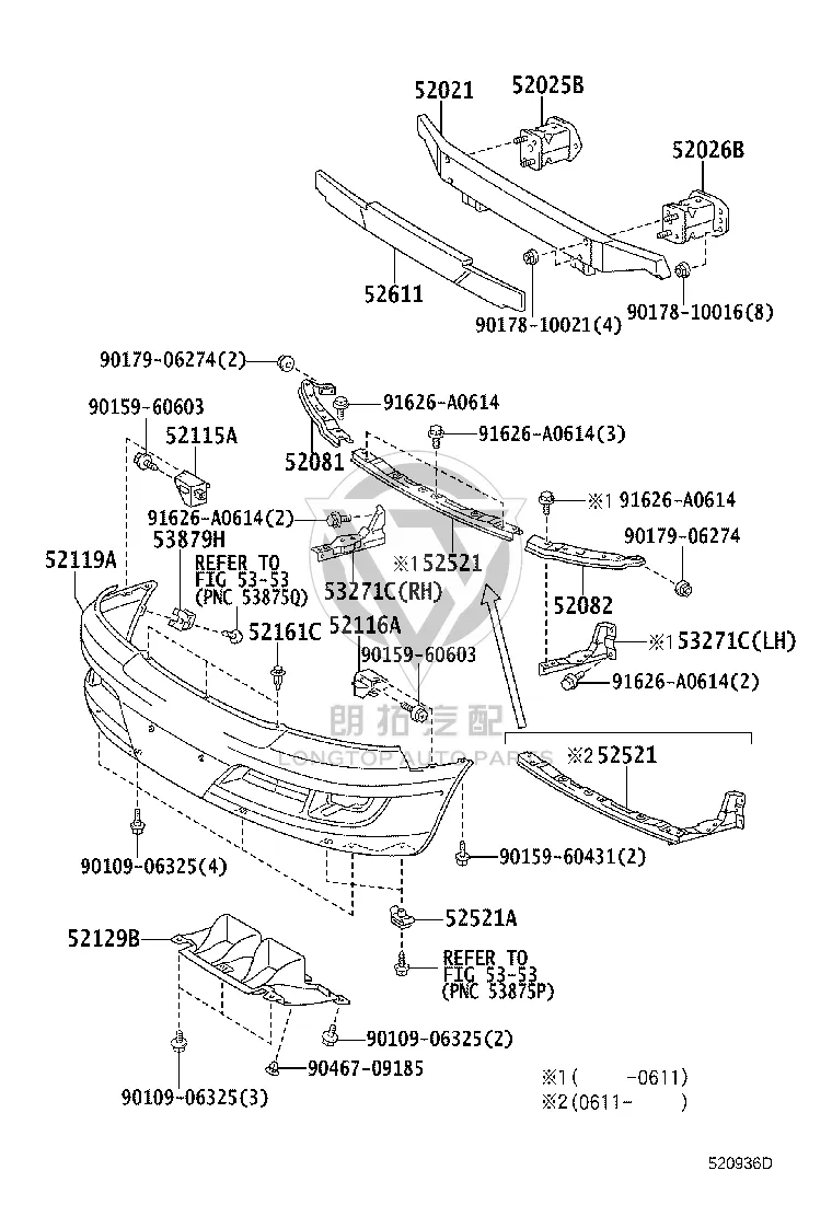 Front Bumper Bracket 52081-60010 for Lexus GX470