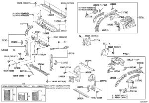 Water Tank Frame Lower 57104-07030 for Toyota Avalon