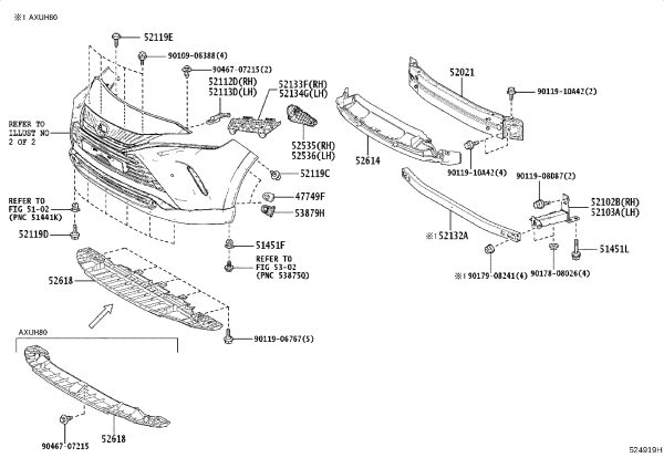 Front Bumper Frame Lower 52132-42070 for Toyota HARRIER