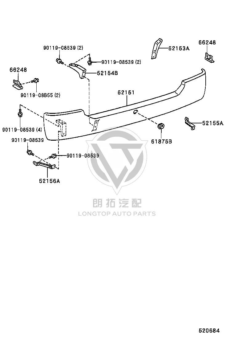Rear Bumper Cover 52105-36902 for Toyota Coaster