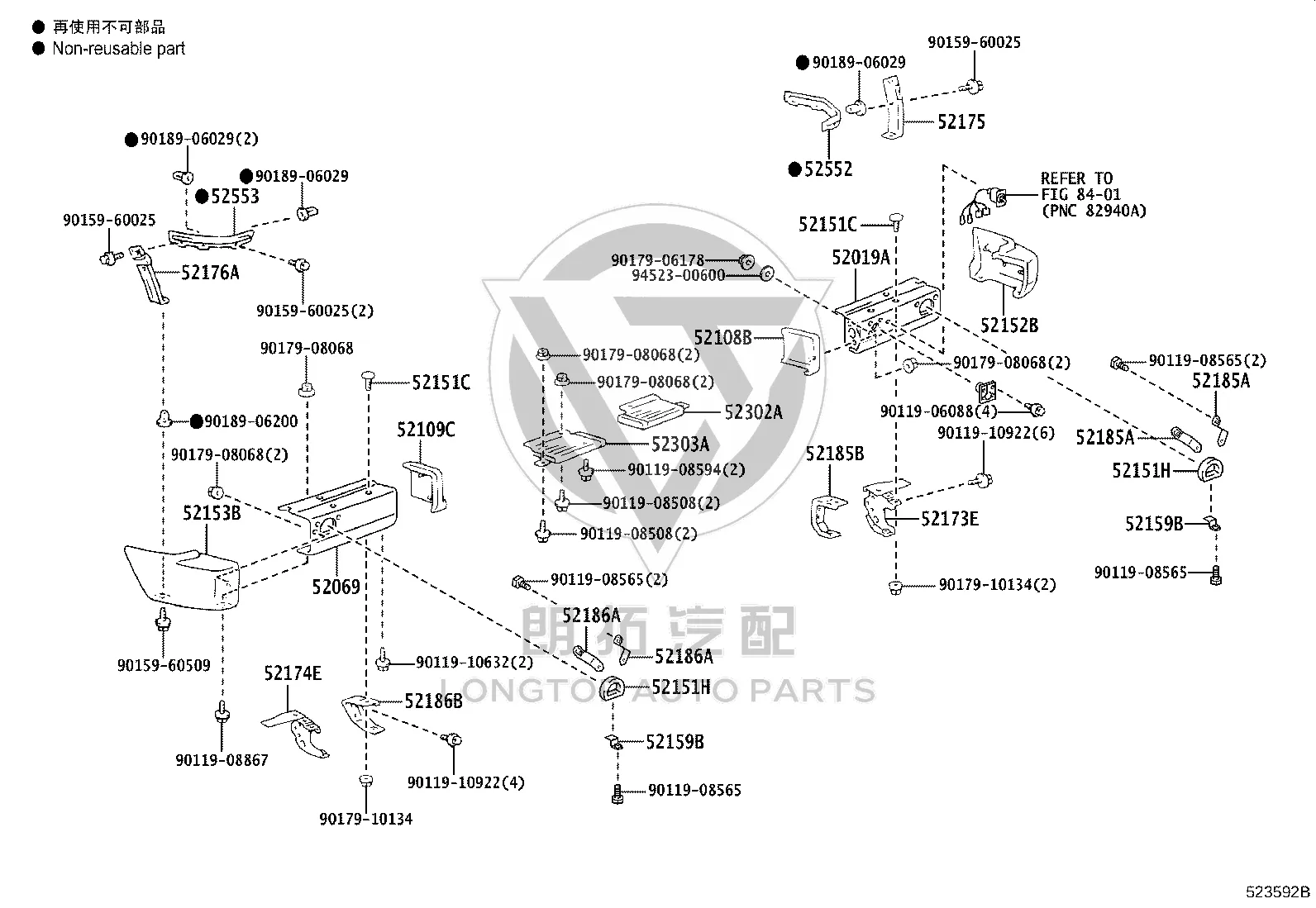 Bolt with Washer 90119-08565 for Toyota Qualis, T.U.V & Land Cruiser
