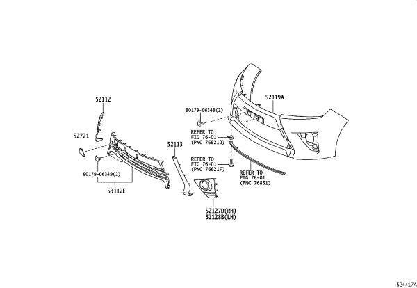 Front Bumper Tow Hook Cover (Right) 52721-0D907 for Toyota Yaris